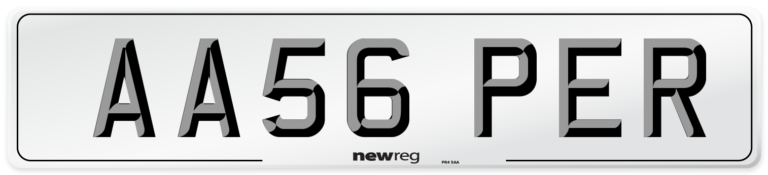 AA56 PER Number Plate from New Reg